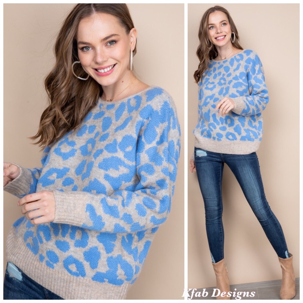 ❤️LAST 1! Leopard Drop Shoulder Open Back Sweater - Picture 3 of 5